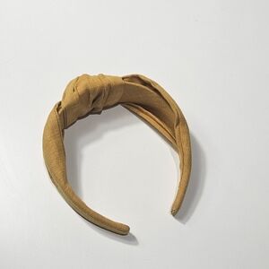 J. Crew Linen large knot headband Mustard